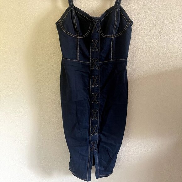 Material Girl Dresses Material Girl Stretch Denim Corset Dress - Picture 4 of 5